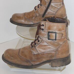 GBX BEIGE GENUINE LEATHER ANKLE BOOTS SIZE 9 D